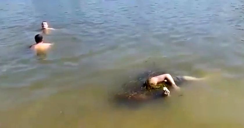 Красноярцы поплескались в реке рядом с всплывшим трупом