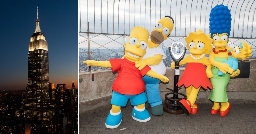 Empire State Building в желтых огнях: «Симпсоны» отмечают 30-летие
